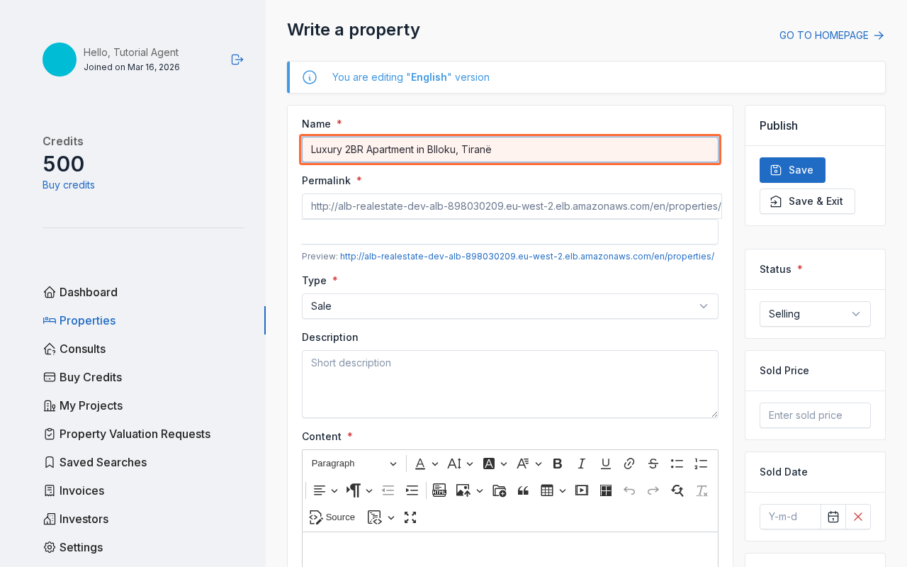 How to Add a Property (Agent)